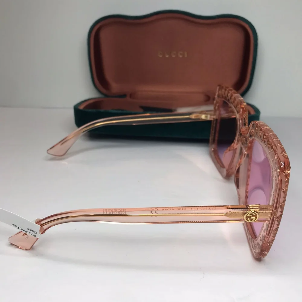 ๐ฏ Original GUCCI GG0148S 007 53 GG0148 53 mm Pink Sunglasses - Picture 13 of 13